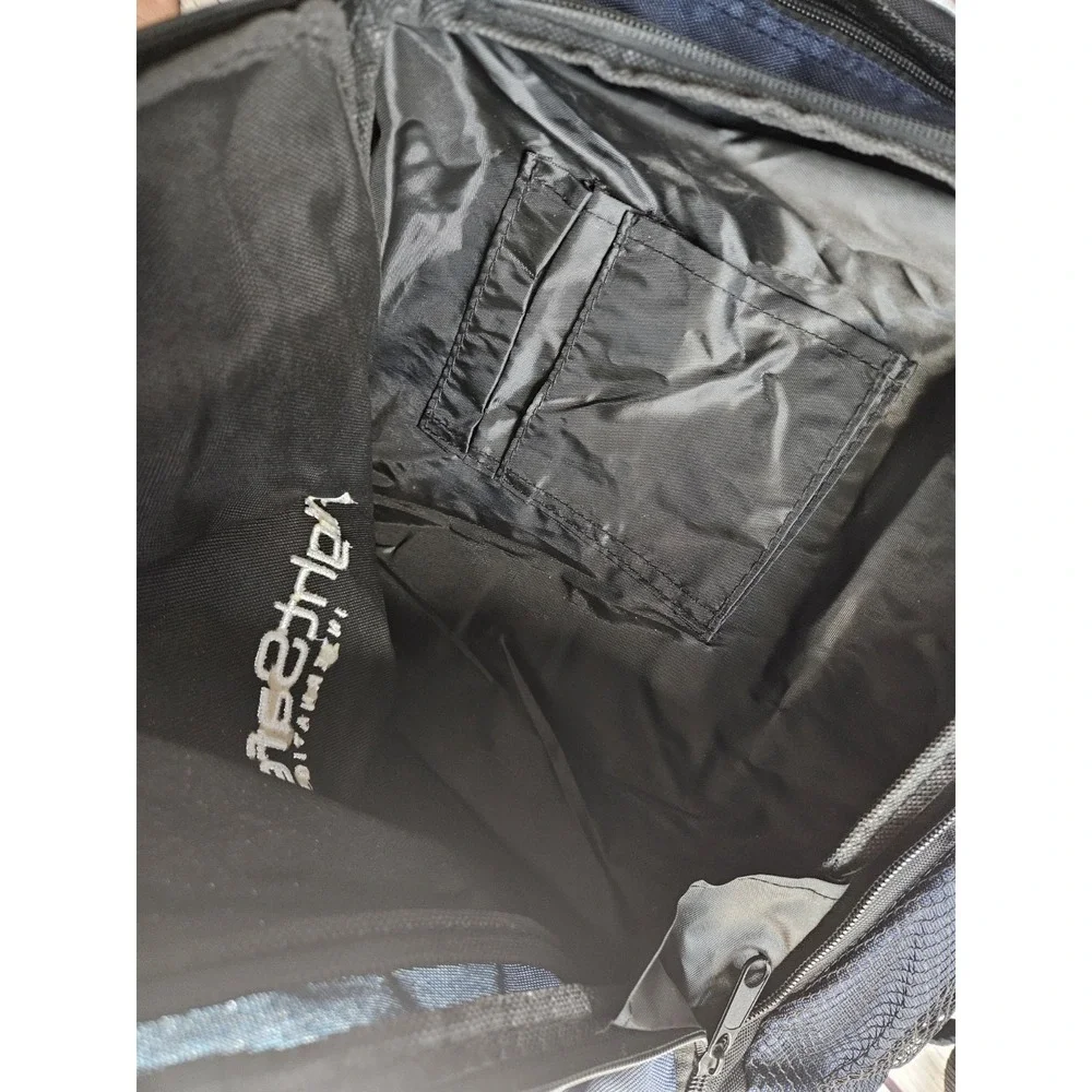 FlightSafety International Backpack Black Blue Travel Laptop Bag Padded Straps